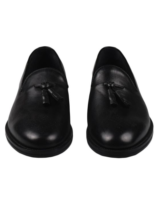 FEFÈ Glamour Pochette Fefè Black Leather Dress Shoes Black 001