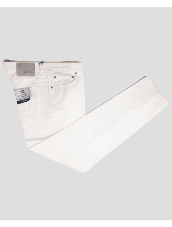 Barba Napoli Barba Napoli White Cotton Lycra Jeans White 000
