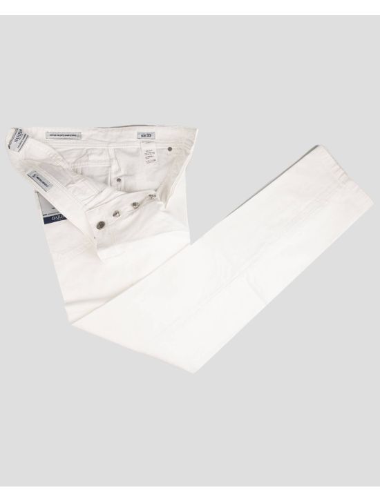 Barba Napoli Barba Napoli White Cotton Lycra Jeans White 001
