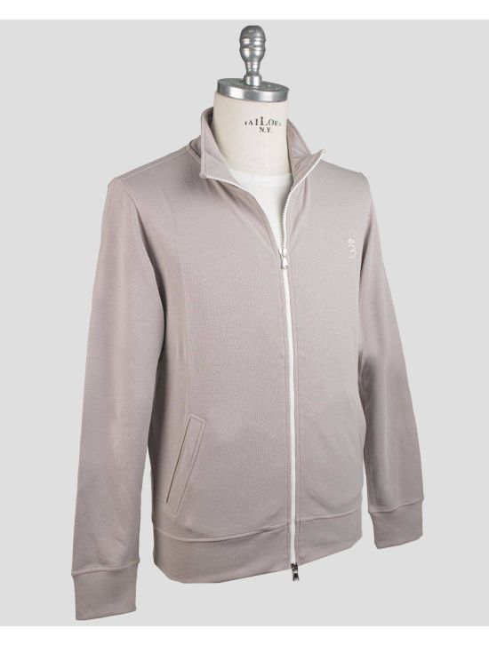 Barba Napoli Barba Napoli Taupe Cotton Pa Sweater Full Zip Taupe 001