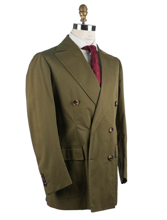 Cesare Attolini Cesare Attolini Green Cotton Overcoat Green 001