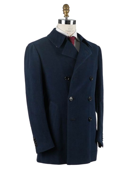 Cesare Attolini Cesare Attolini Blue Cotton Overcoat Blue 001
