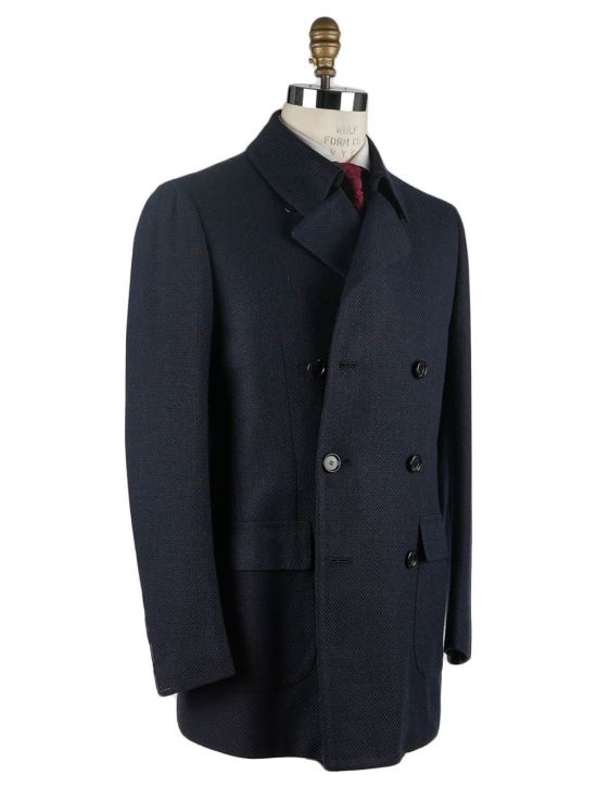 Cesare Attolini Cesare Attolini Blue Wool Cotton Overcoat Blue 001