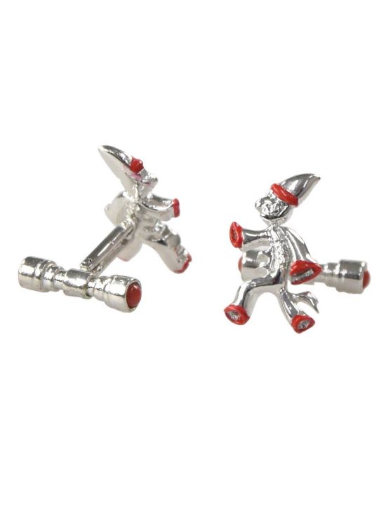 Kiton KITON Silver Red Sterling Silver Cufflinks Silver/Red