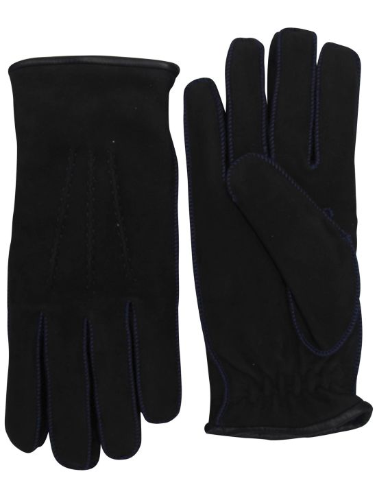 Kiton Kiton Gray Leather Suede Gloves Gray 000