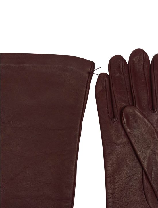 Kiton Kiton Burgundy Leather Gloves Burgundy 001