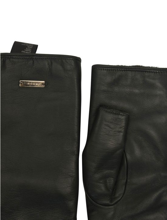 Kiton Kiton Green Leather With Fur Gloves Green 001