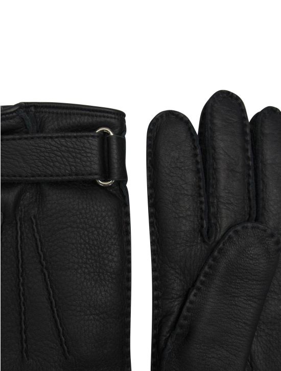 Kiton Kiton Black Leather Gloves Black 001