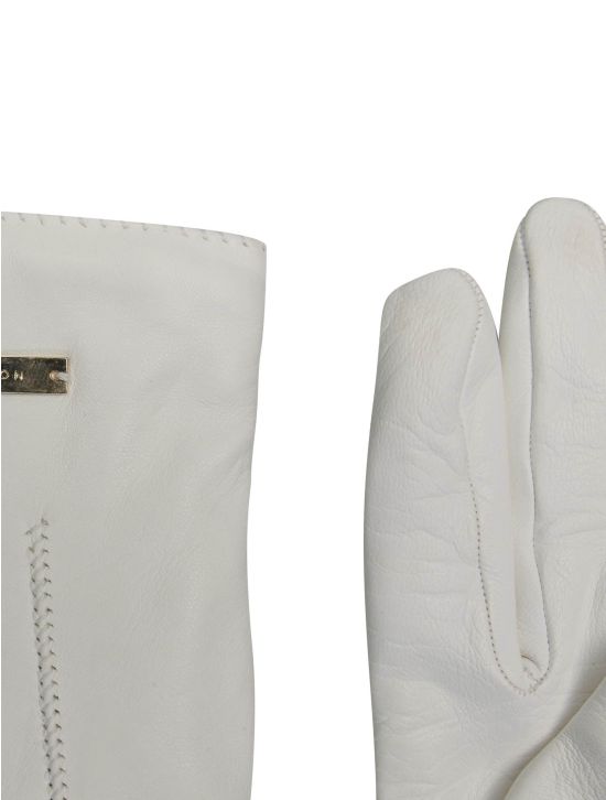 Kiton Kiton White Leather Gloves White 001
