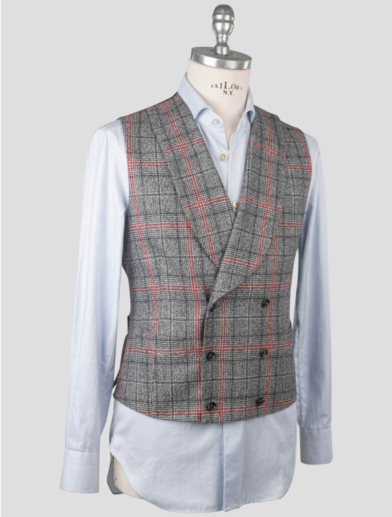 Isaia Isaia Multicolor Wool Double Breasted Vest Multicolor 001