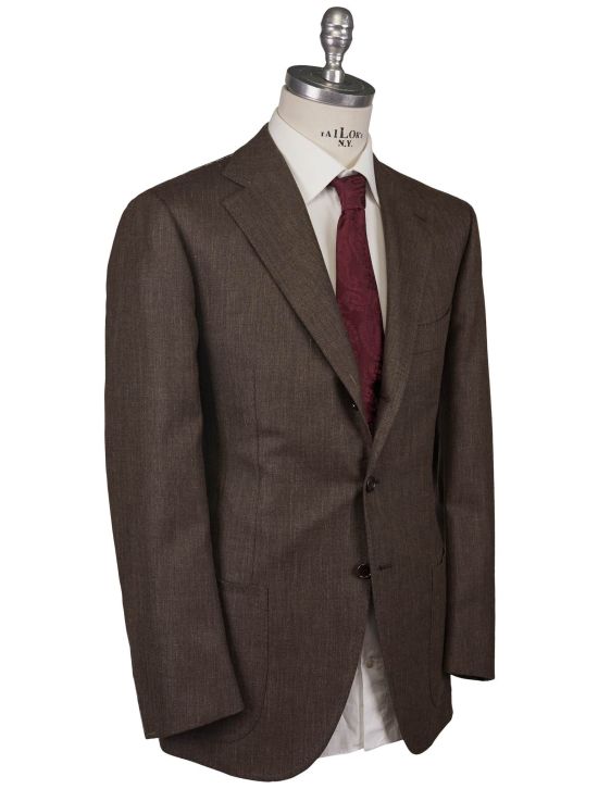 Cesare Attolini Cesare Attolini Brown Wool Silk Linen Blazer Brown 001