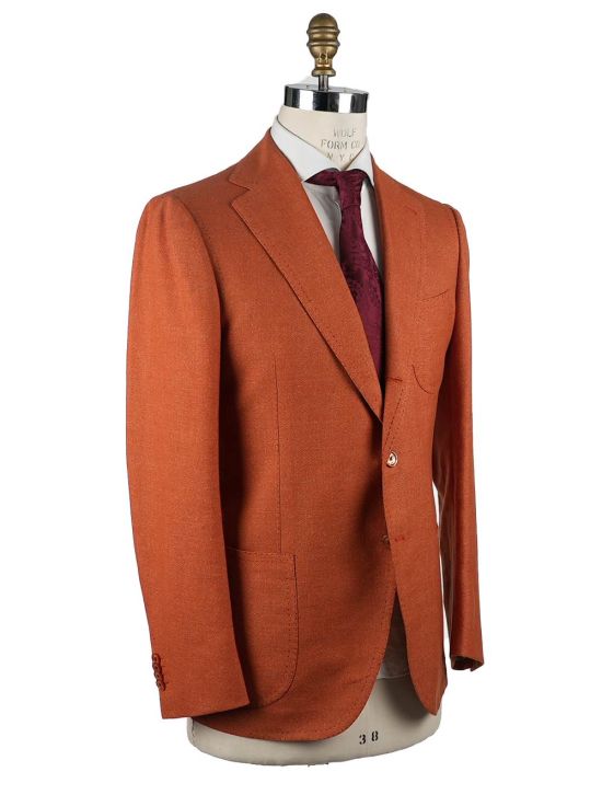 Cesare Attolini Cesare Attolini Orange Wool Linen Blazer Orange 001