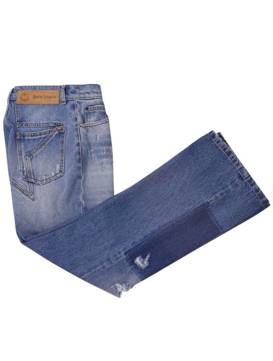 Moncler Moncler x Palm Angels Blue Cotton Jeans Blue 000