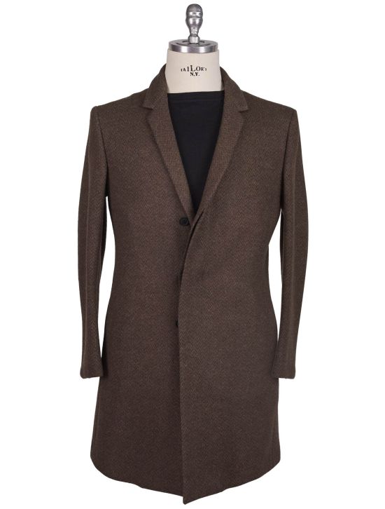 KNT Kiton Knt Brown Wool PA Overcoat Brown 000