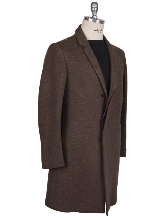 KNT Kiton Knt Brown Wool PA Overcoat Brown 001