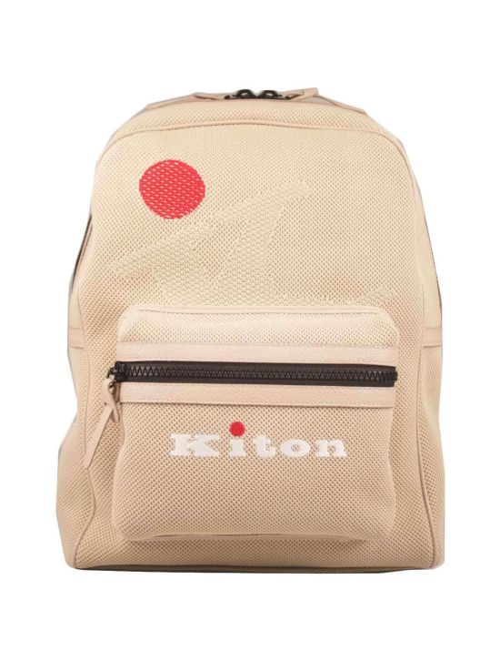 Kiton KITON Beige Leather Backpack Beige 000