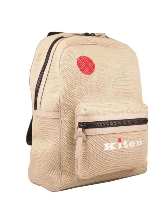 Kiton KITON Beige Leather Backpack Beige 001