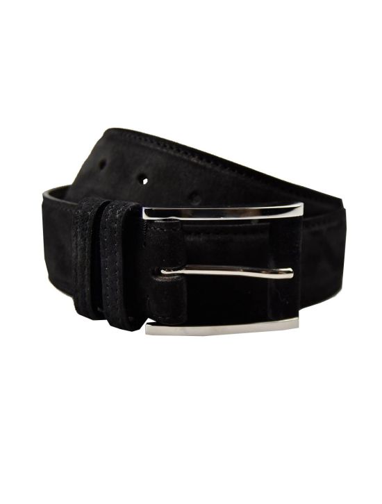 Kiton KITON Black Leather Calfskin Belt Black 000