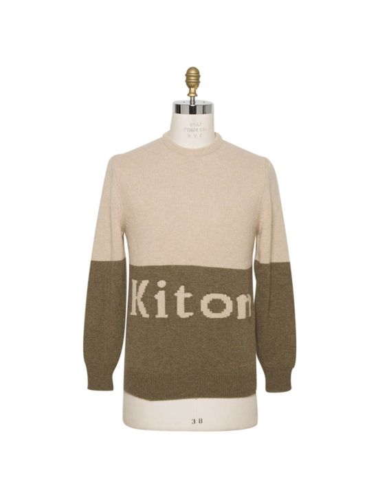 Kiton KITON Beige Green Cashmere Crewneck Sweater Beige/green 000