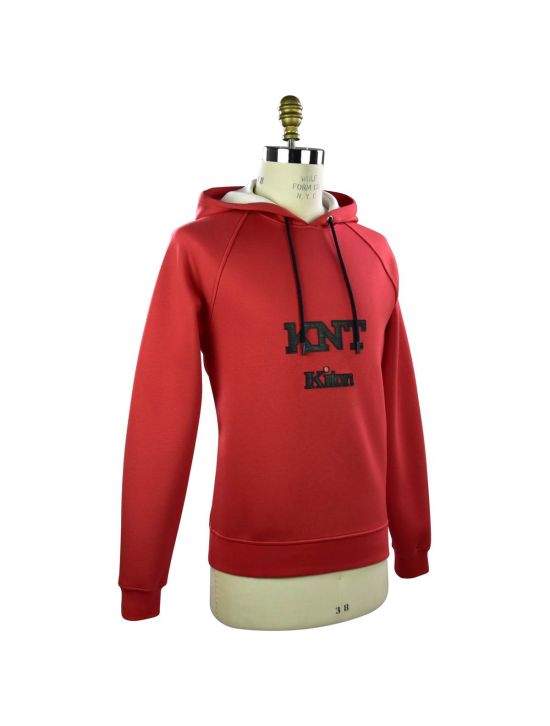 KNT Knt Kiton Red Viscose and Ea Hoodie Sweatshirt Red 001