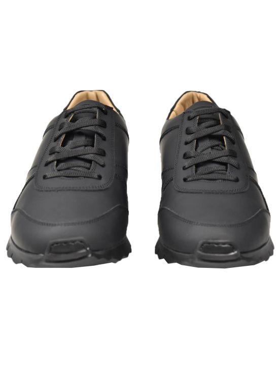 Kiton KITON Black Leather Calfskin Shoes VLAZ Black 001