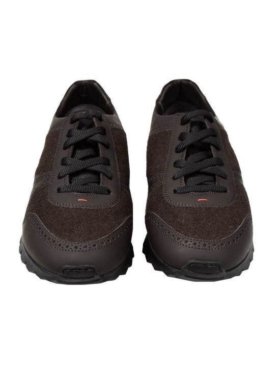 Kiton KITON Brown Leather Calfskin Virgin Wool Pa Shoes ARGBN Brown 001
