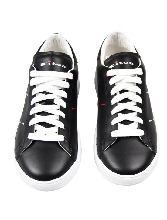Kiton KITON Black Leather Shoes Black 001