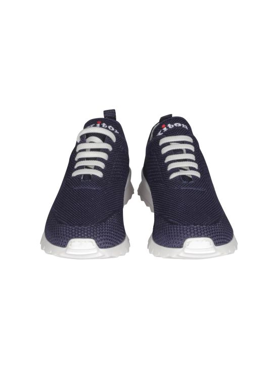 Kiton Kiton Navy Cotton Ea Sneakers FITS Blue Navy 001