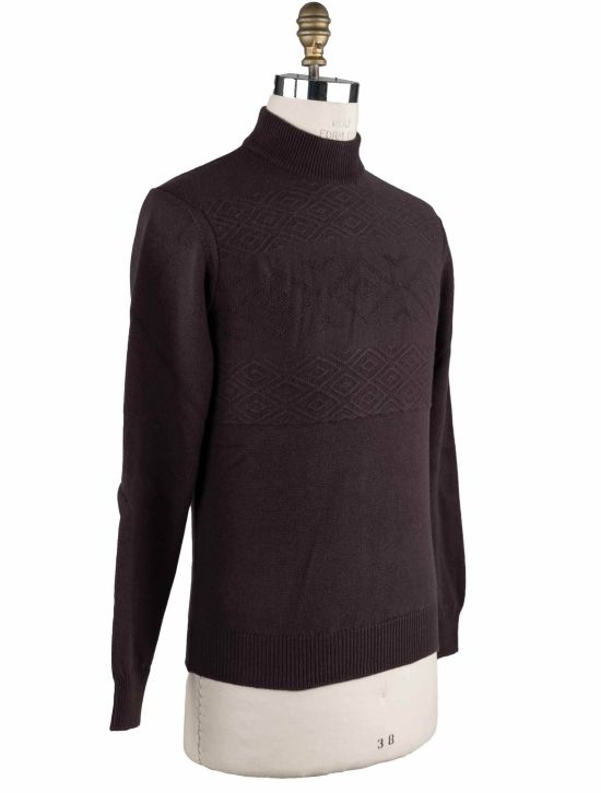 Cesare Attolini Cesare Attolini Purple Wool Cashmere Sweater Half-Neck Purple 001