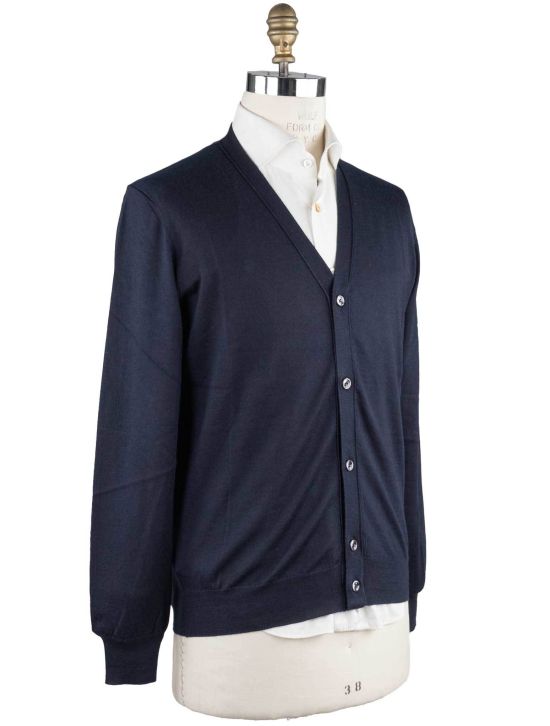 Cesare Attolini Cesare Attolini Blue Cashmere Silk Sweater Cardigan Blue 001