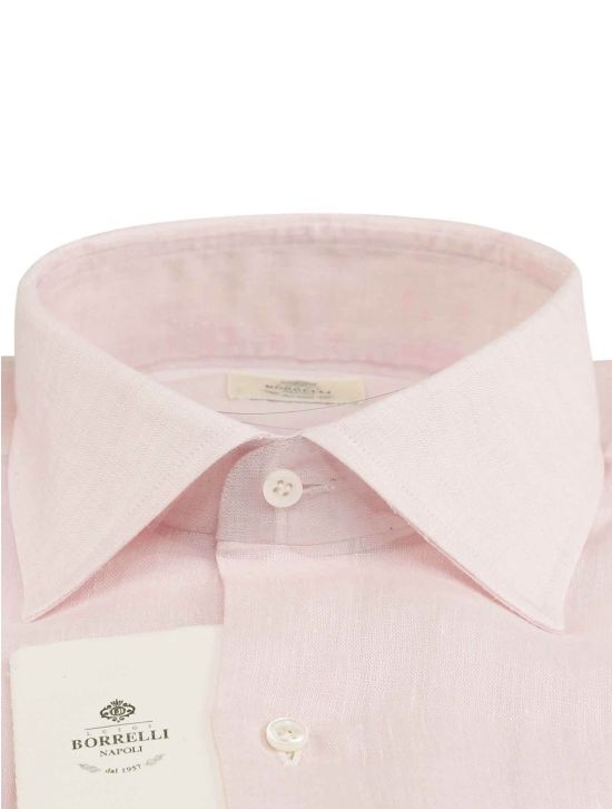 Luigi Borrelli Luigi Borrelli Pink Linen Shirt Pink 001