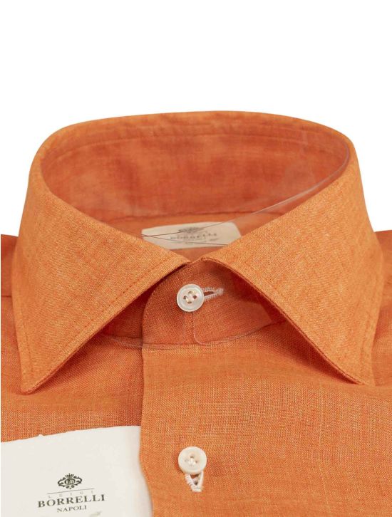 Luigi Borrelli Luigi Borrelli Orange Linen Shirt Orange 001