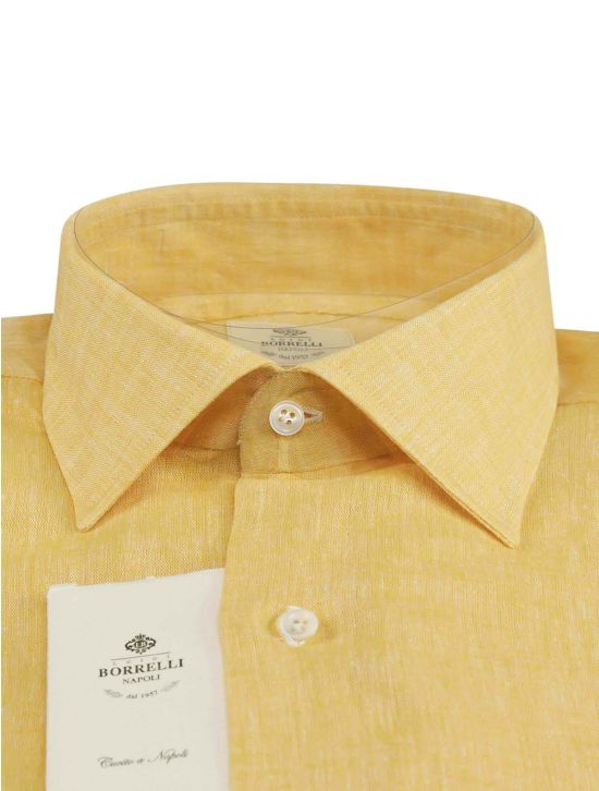 Luigi Borrelli Luigi Borrelli Yellow Linen Shirt Yellow 001
