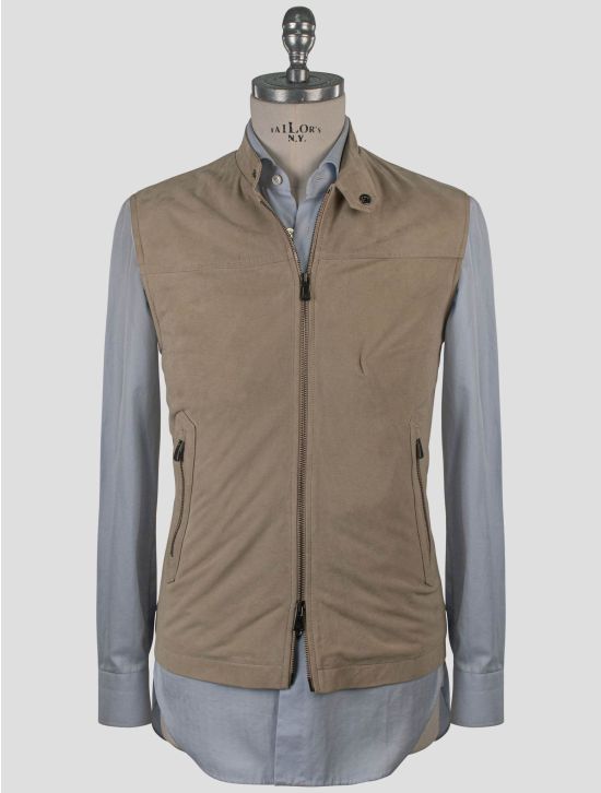 Isaia Isaia Beige Leather Suede Gilet Beige 000