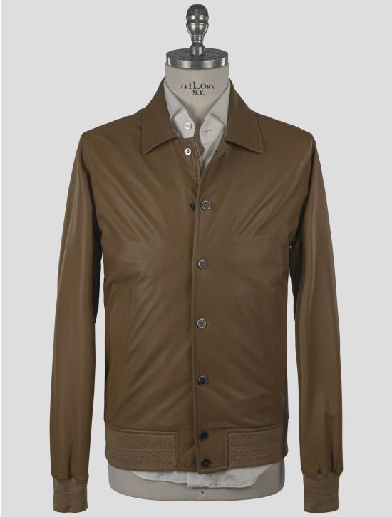 Isaia Isaia Brown Leather Coat Brown 000