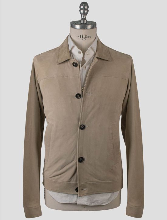 Isaia Isaia Beige Leather Suede Coat Beige 000