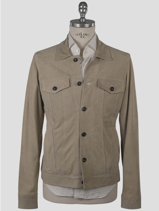 Isaia Isaia Beige Leather Suede Coat Beige 000