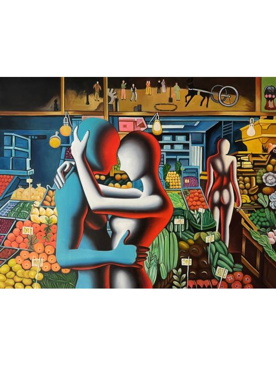 Mark Kostabi Mark Kostabi Multicolor Painting 100x130 Cm Multicolor