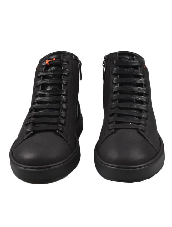 Santoni Santoni Black Leather Boots Black 001