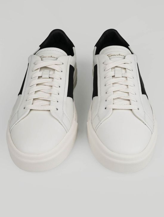 Santoni Santoni White Black Leather Sneakers White / Black 001