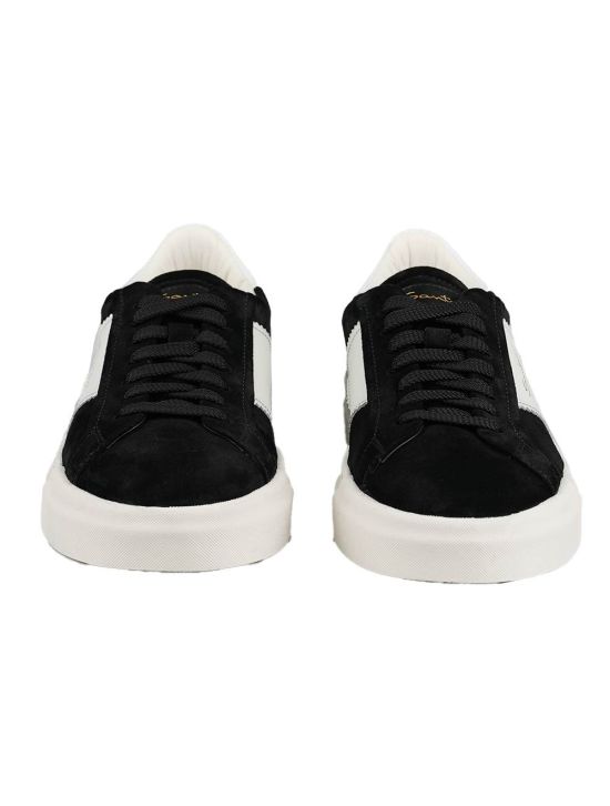 Santoni Santoni Black White Leather Suede Sneakers Black / White 001