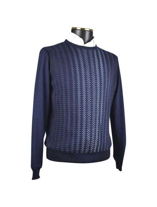 Zilli ZILLI Blue Silk Cotton Sweater Crewneck Blue 001