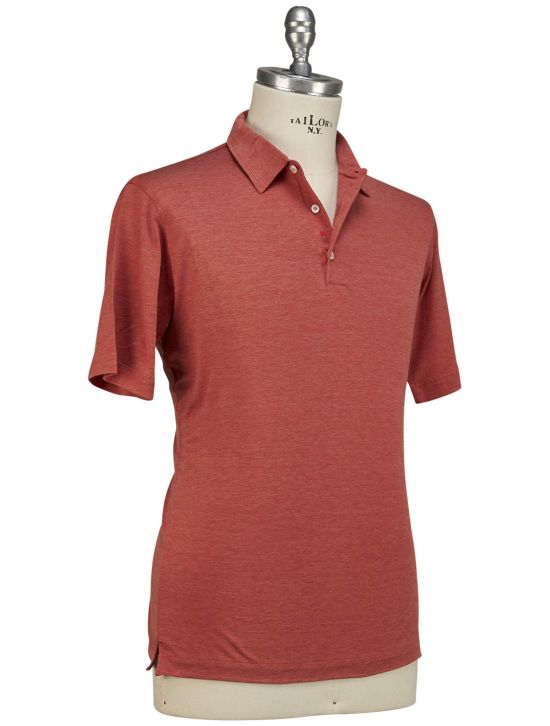 Isaia Isaia Red Silk Cotton Polo Red 001