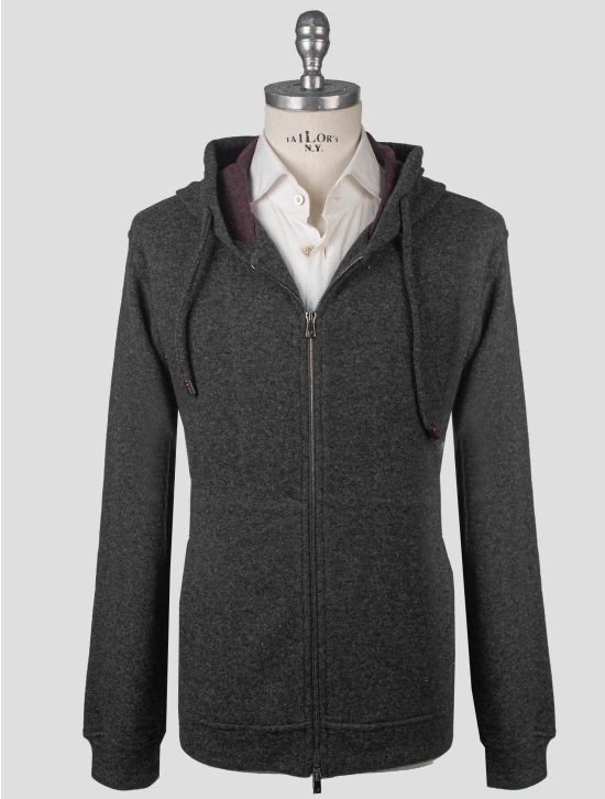 Isaia Isaia Gray Cashmere Pa Sweater Full Zip Hoodie Gray 000