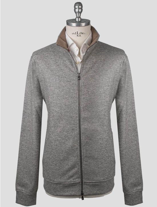 Isaia Isaia Gray Cashmere Pa Sweater Full Zip Hoodie Gray 000