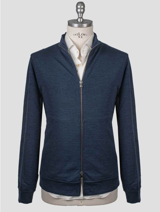 Isaia Isaia Blue Wool Pa Sweater Full Zip Blue 000