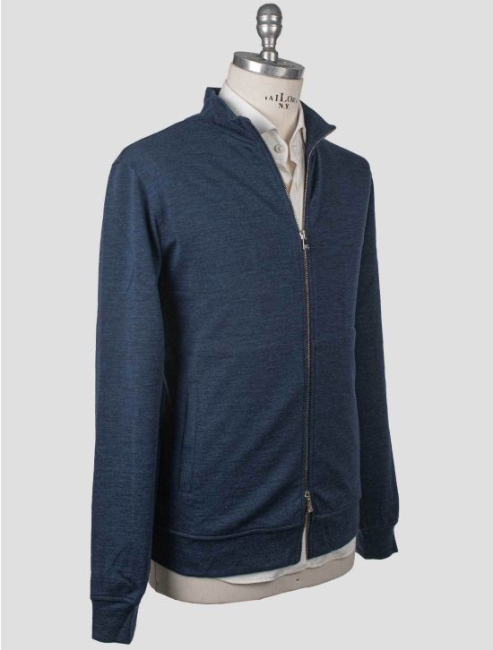 Isaia Isaia Blue Wool Pa Sweater Full Zip Blue 001
