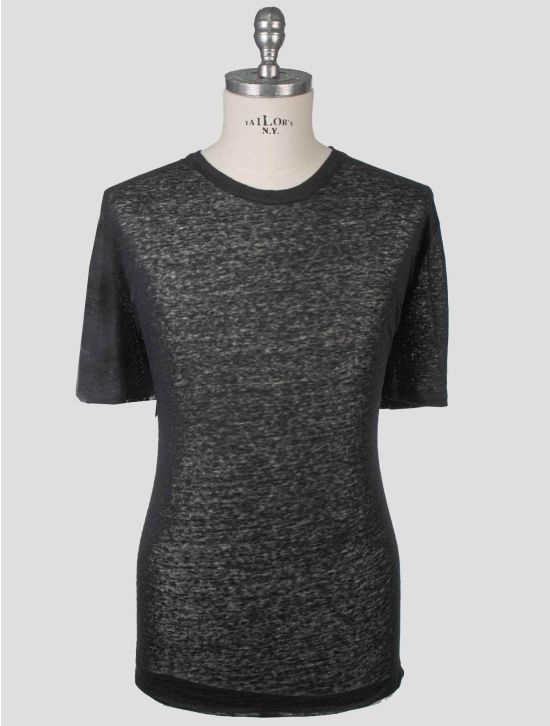 Isaia Isaia Black Linen T-Shirt Black 000
