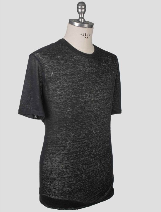 Isaia Isaia Black Linen T-Shirt Black 001