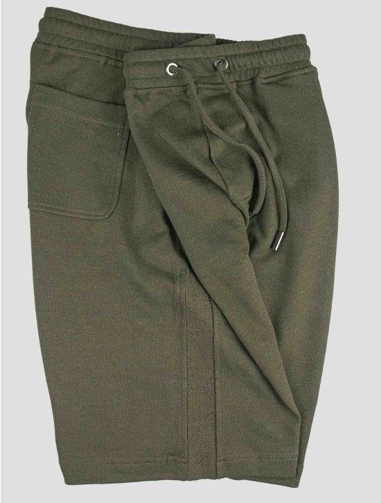 Isaia Isaia Green Cotton Linen Hemp Short Pants Green 001